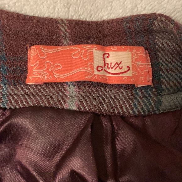 EUC Lux Vintage Cropped Plaid Short Sleeve Jacket, size XS - Picture 6 of 7